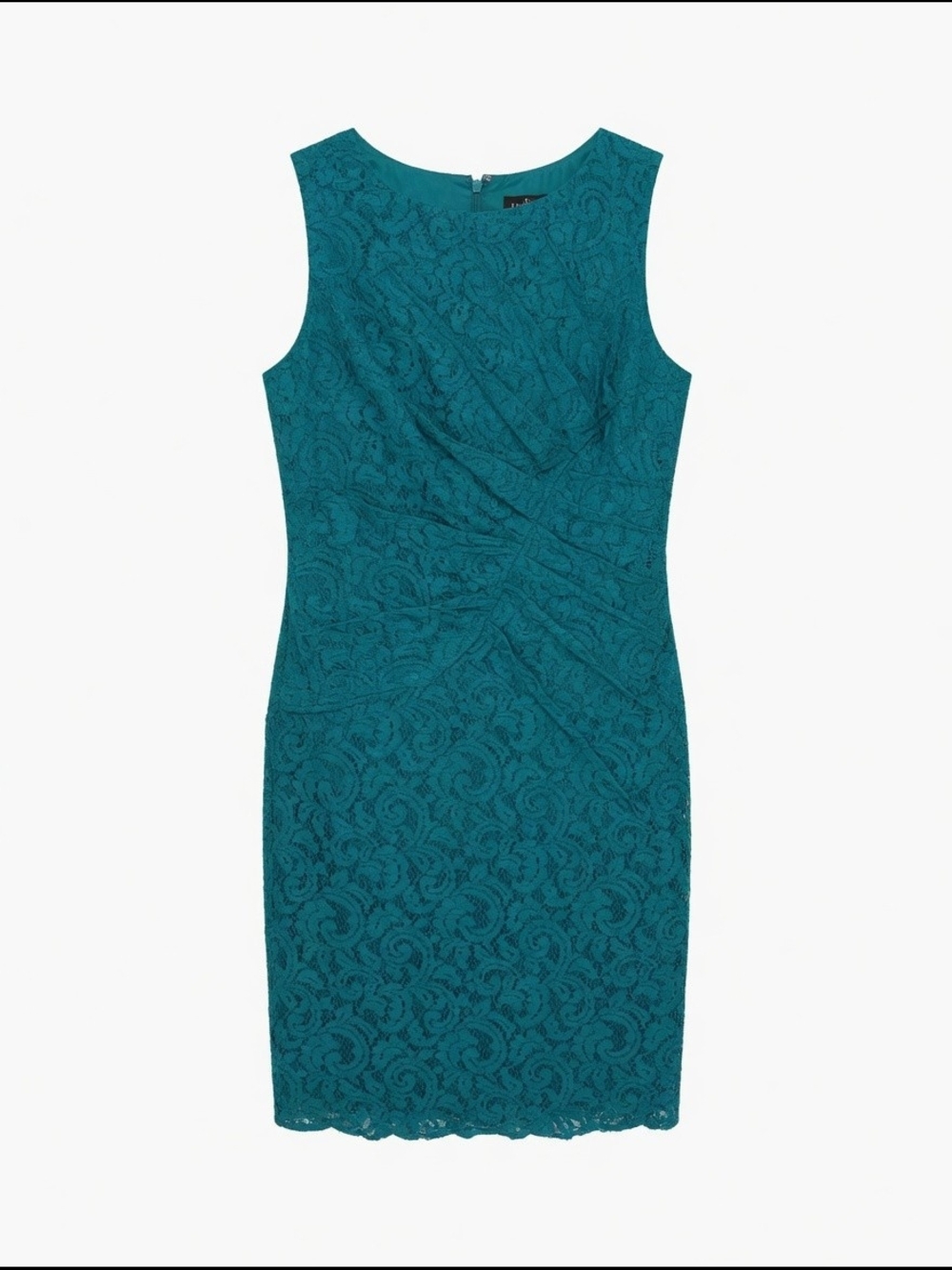 Size 8 Adrianna Papell Teal Lace Sheath Dress
